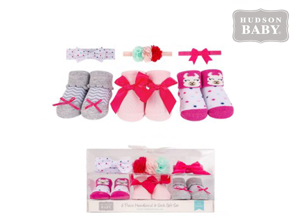 Hudson Baby Headband and Sock Set (6 pieces)