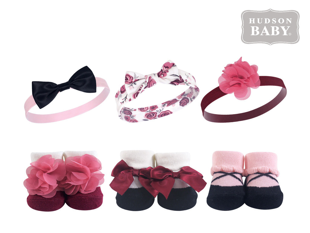 Hudson Baby Headband and Sock Set (6 pieces)