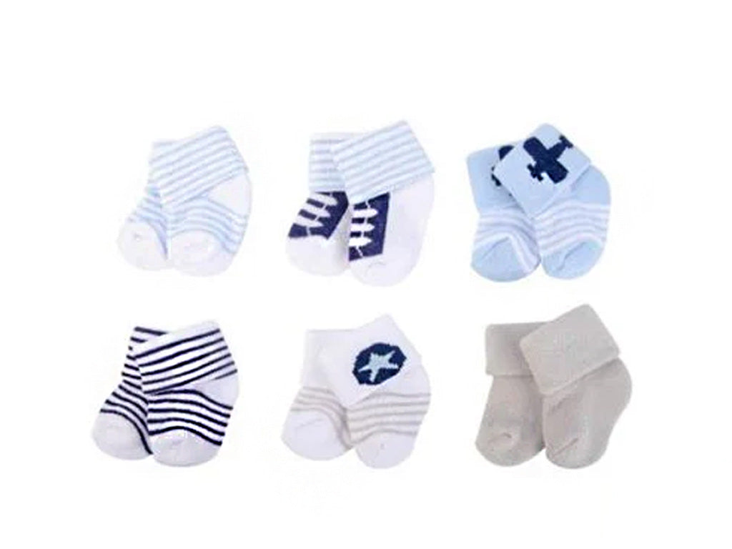 Luvable Friends Socks in Stars/Stripes (Set of 6)