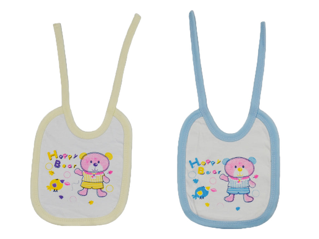 Bibs (Set of 2) in Yellow & Blue Bear