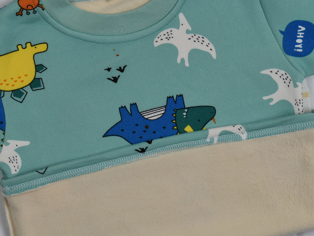 T-shirt and Trouser Green-Mint Dino (Fleece)