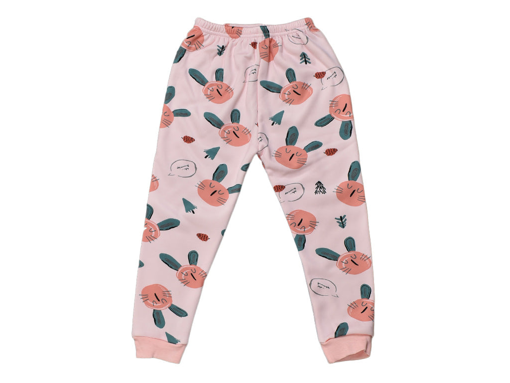 T-shirt and Trouser Pink Rabbit (Fleece)