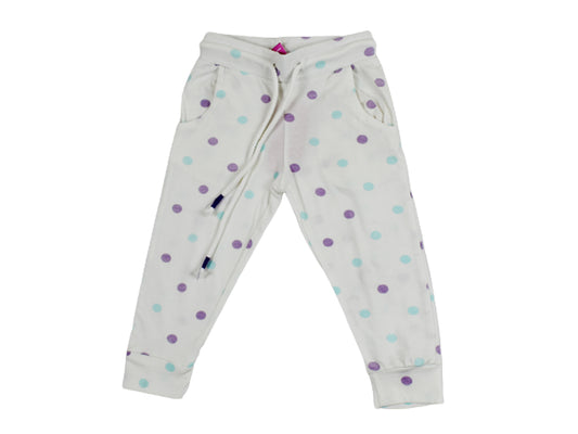 Trousers White with Multi-Colour Dots