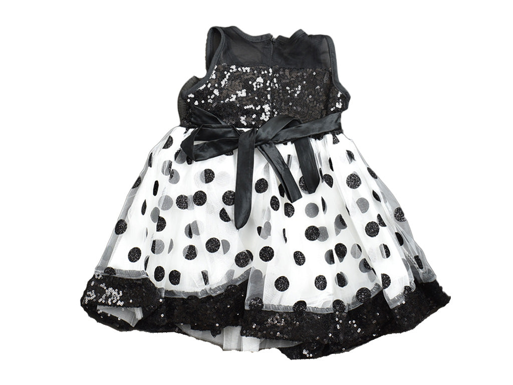 Frock White & Black Dots