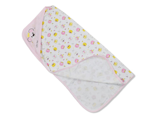 Wrapping Sheet Hooded Pink Bear
