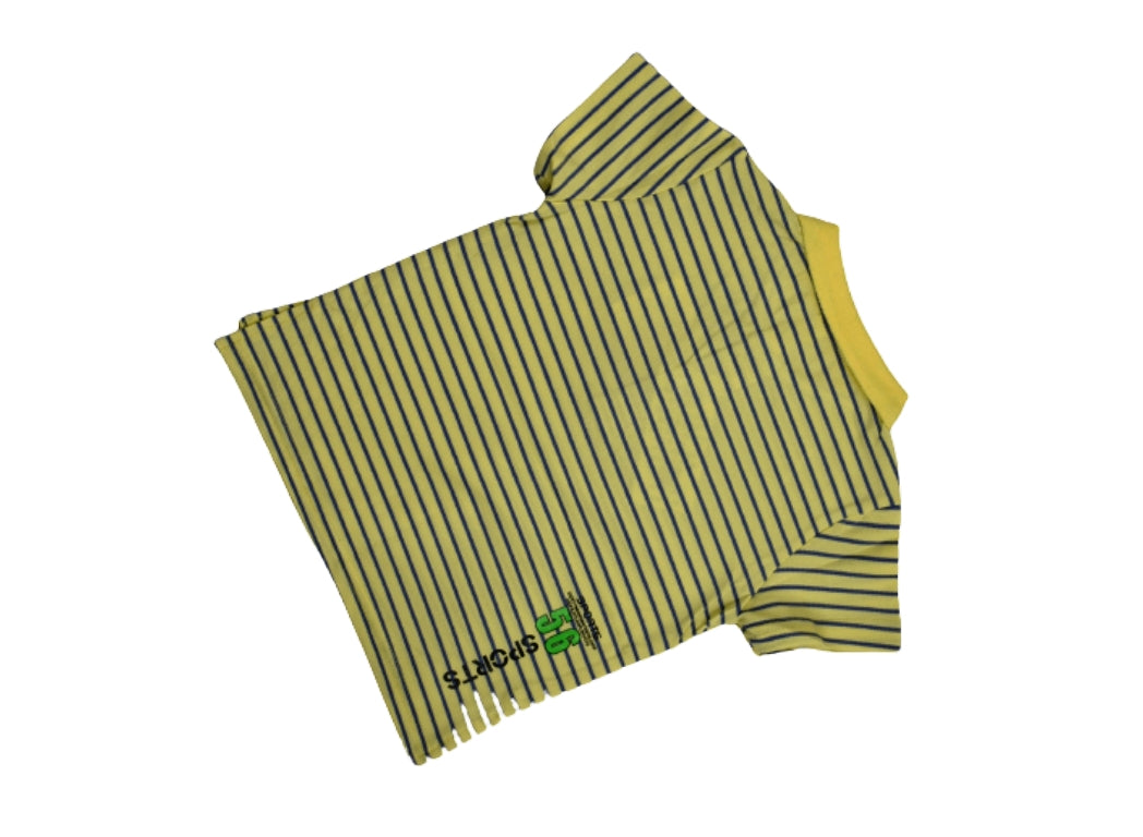 T-shirt Yellow With Blue Lines