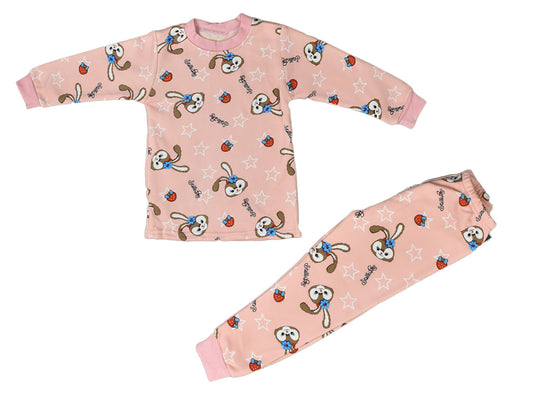 T-shirt and Trouser Pink Bunny (Fleece)