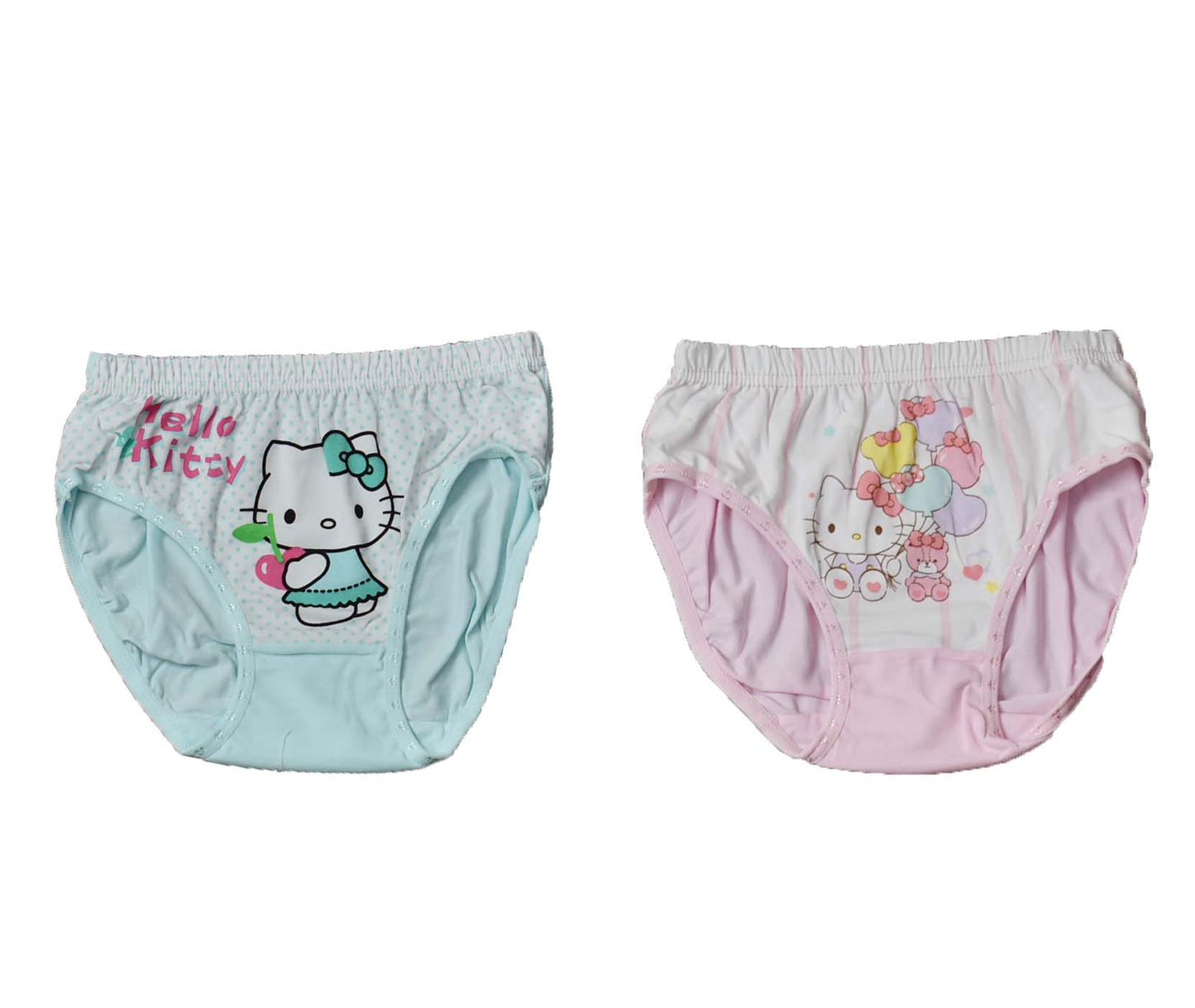 Set of 2 Panties Pink & Cyan kitty