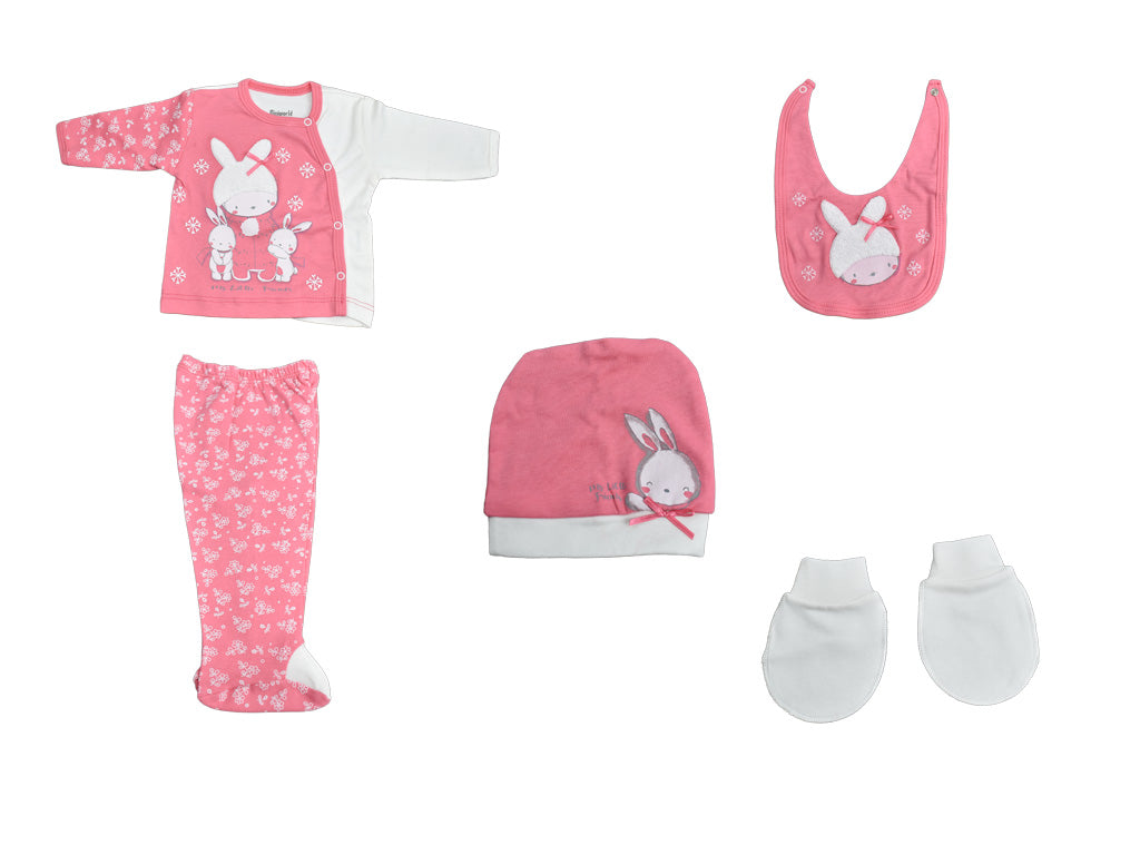 Sleeping Suit in bunny design (Set of 5 items)