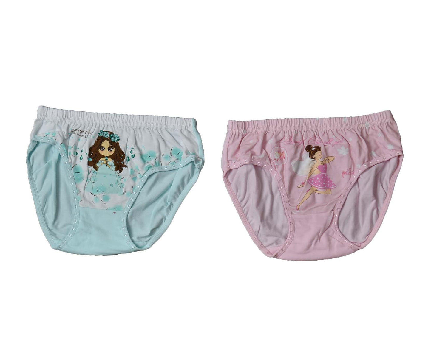 Set of 2 Panties Pink & Cyan Doll