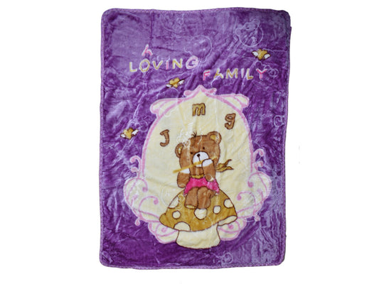 Baby Blanket Bear Purple