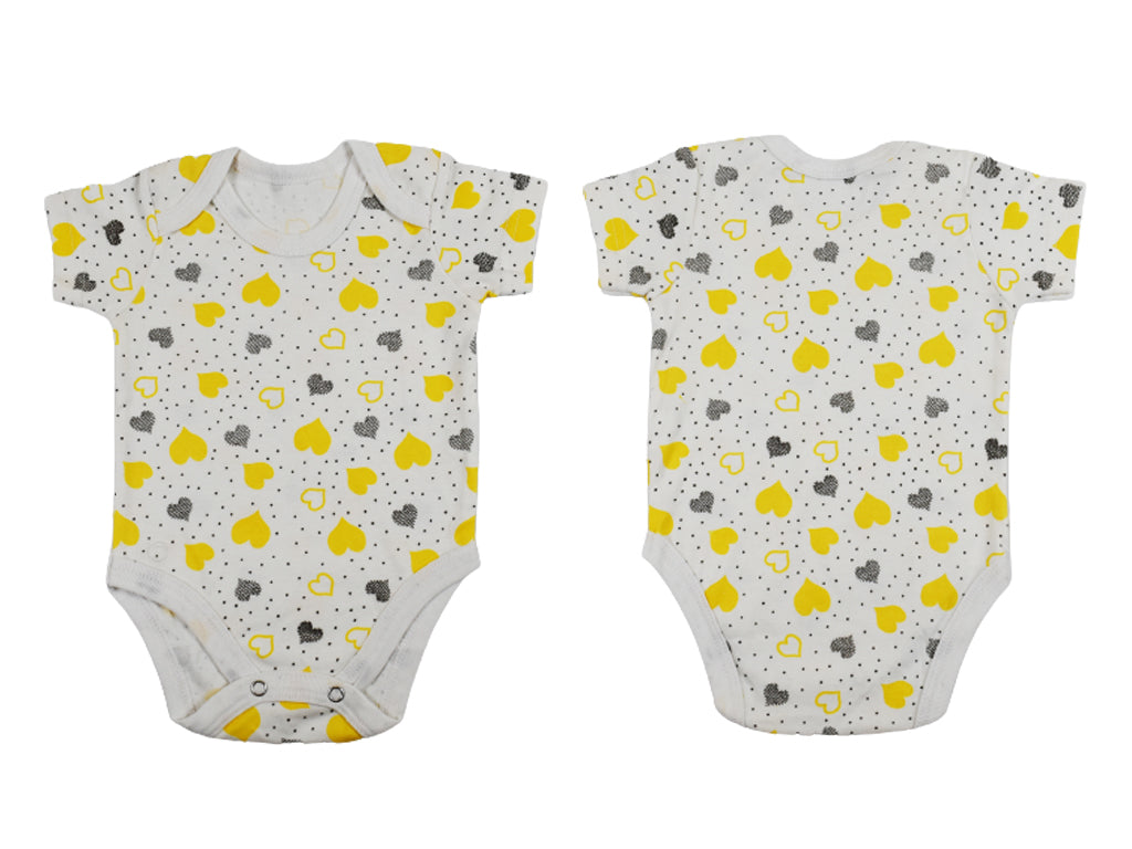 Rompers (Set of 5) - Grey, Yellow, Red & White Designs