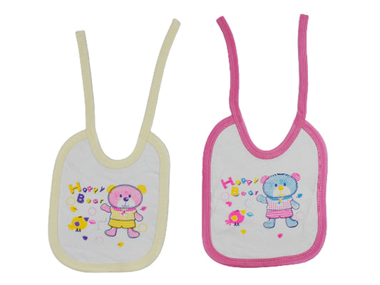 Bibs (2 Pieces Set) in Yellow & Pink Bear