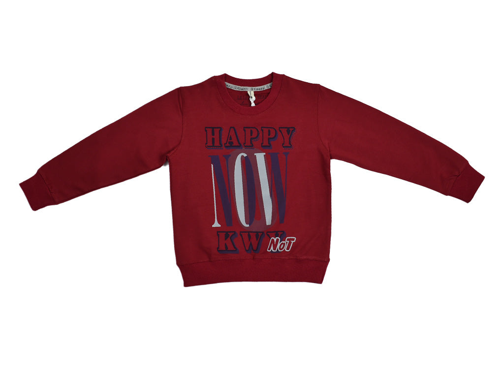 Sweatshirt Happy Now Maroon