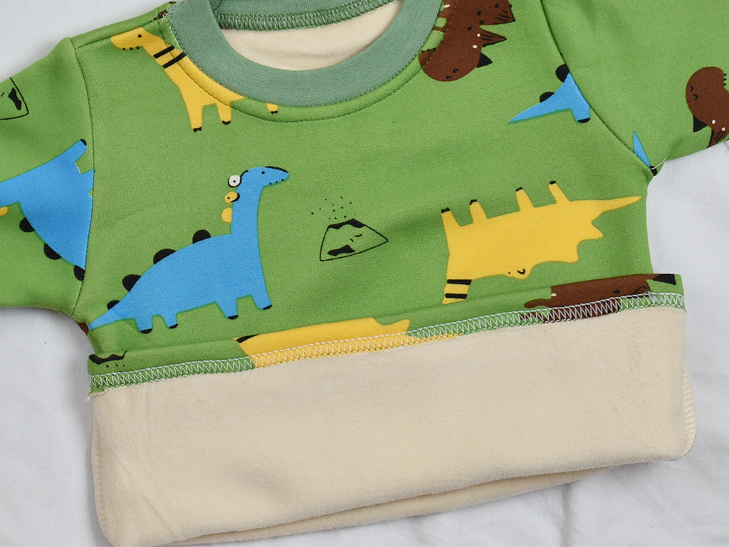 T-shirt and Trouser Green Dino (Fleece)