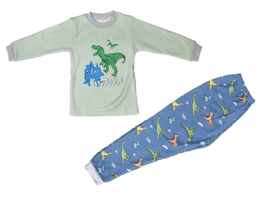 T-shirt and Trouser Light-Green Dino (Fleece)