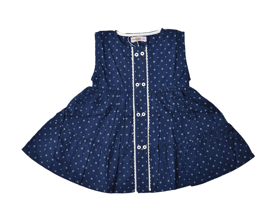 Frock Blue with White Dots