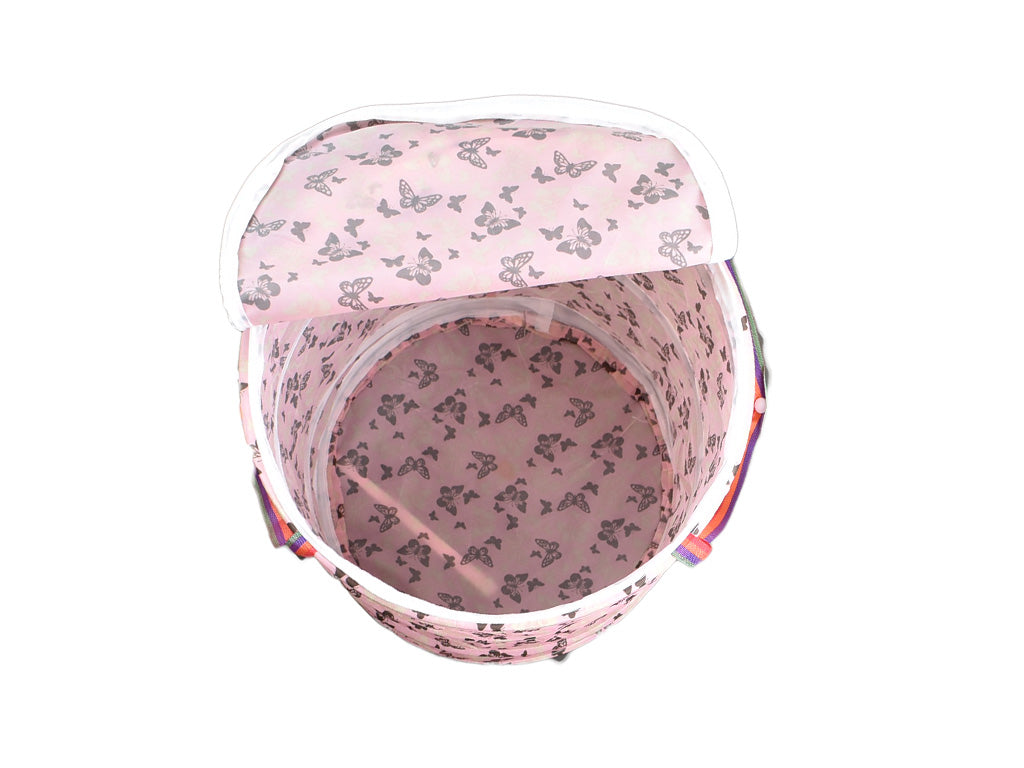 Foldable Storage Laundry Basket Pink Butterfly