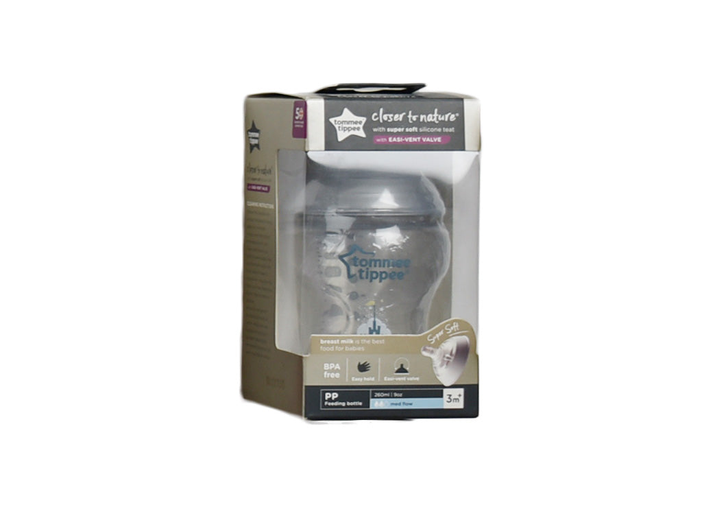 Tommee Tippee Close to Nature Feeding Bottle 260ml Silver