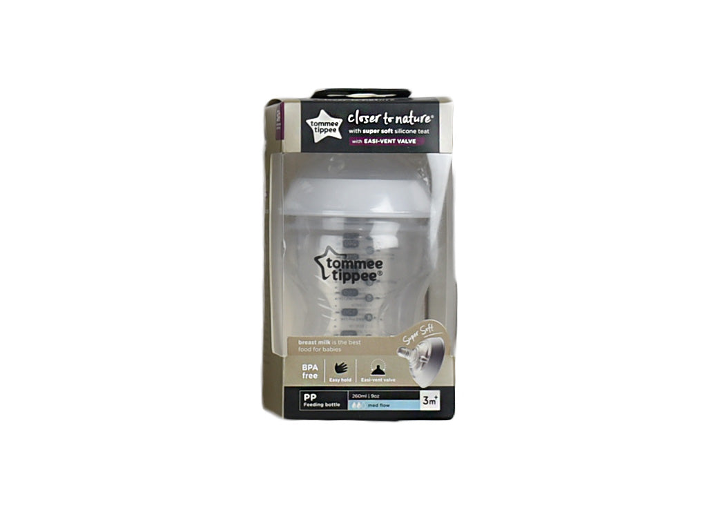 Tommee Tippee Feeding Bottle (Close to Nature) White 260ml