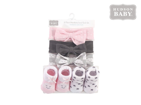 Hudson Baby Headband and Socks Set (5 pcs)
