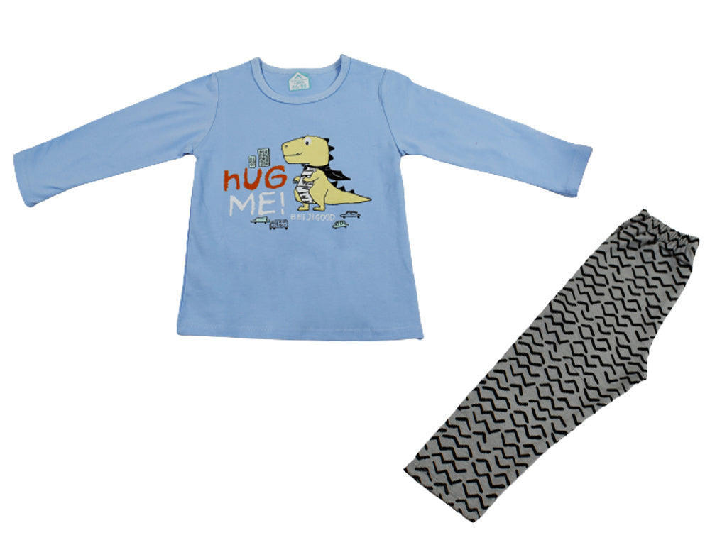 T-shirt & Trouser Set Blue Dino