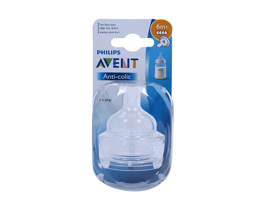 Philips Avent Anti-colic / Teats (Nipples) / Fast Flow / 6m+ (2 Pieces)