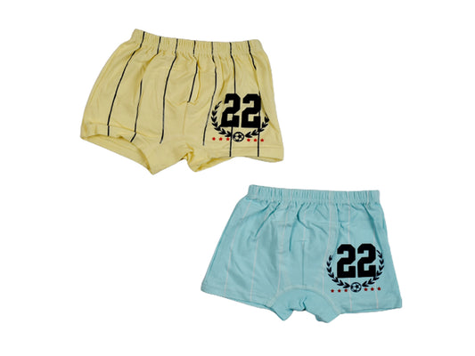 Set of 2 Shorts Blue Yellow