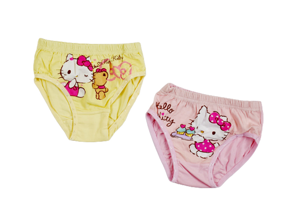 Set of 2 Panties Pink Yellow kitty