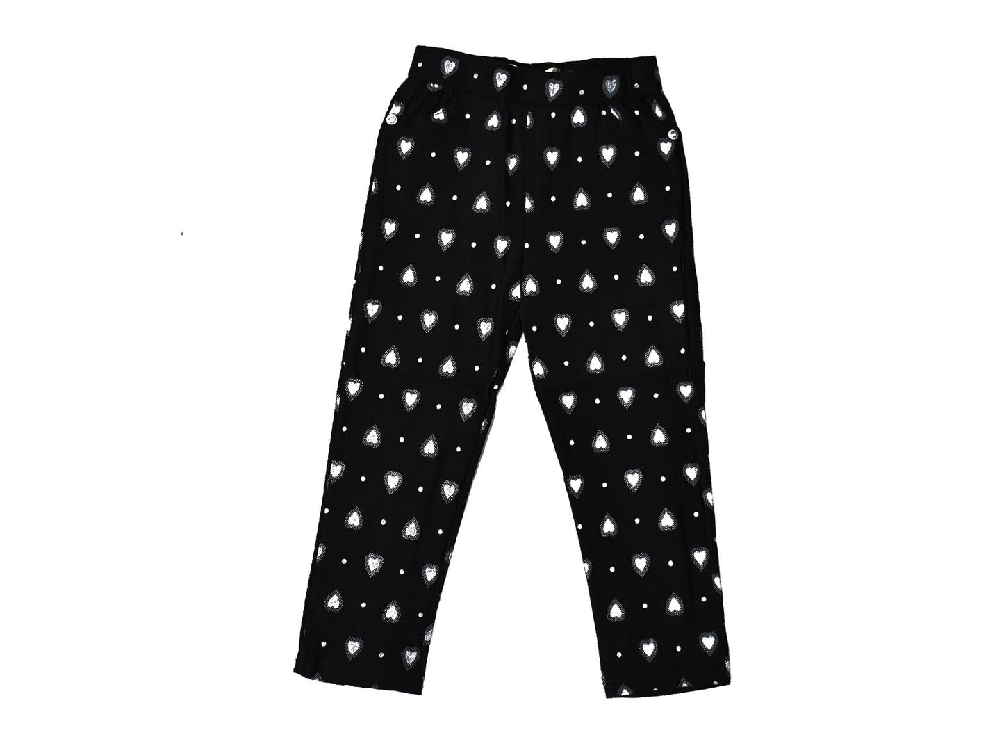 Trousers Black with White Hearts