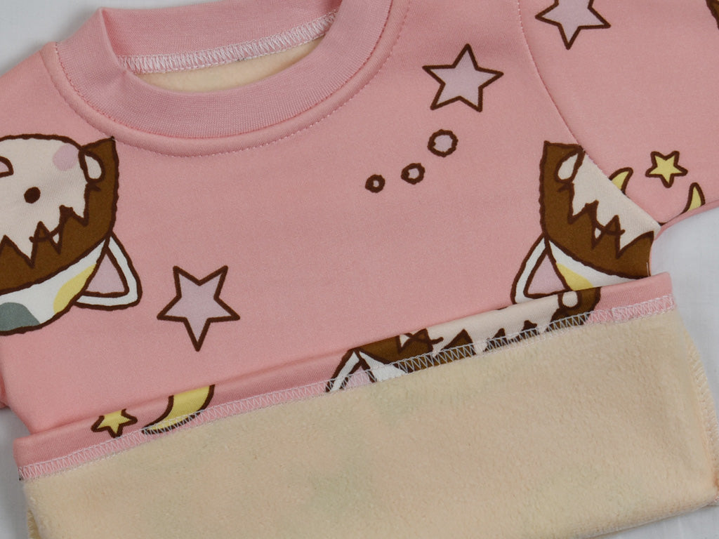 T-shirt and Trouser Pink Stars (Fleece)