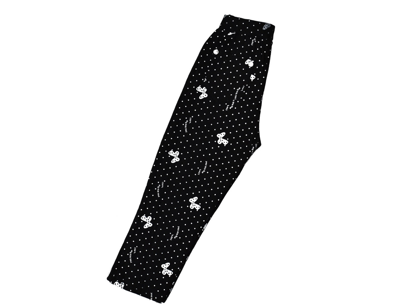Trousers Black with White Butterfly