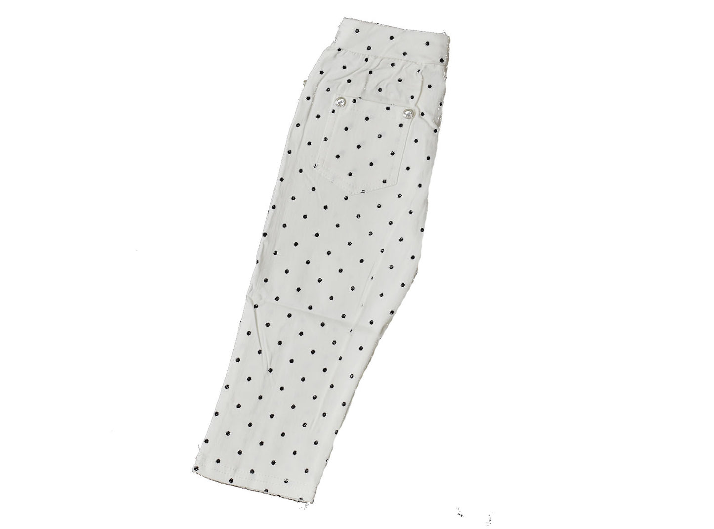 Trousers White with Black Dots