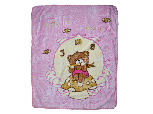 Baby Blanket Bear Pink