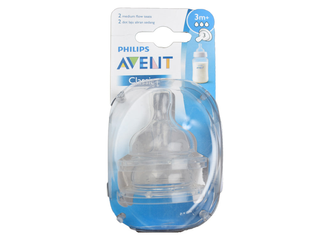 Philips Avent Classic / Teats (Nipples) / 3m+ (2 Pieces)