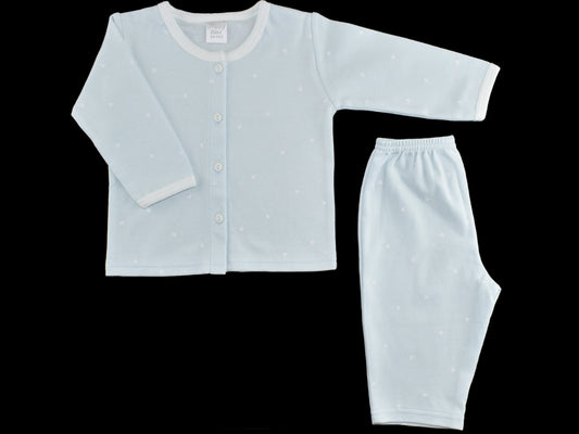 Sleeping Suit Light Blue with White Crowns