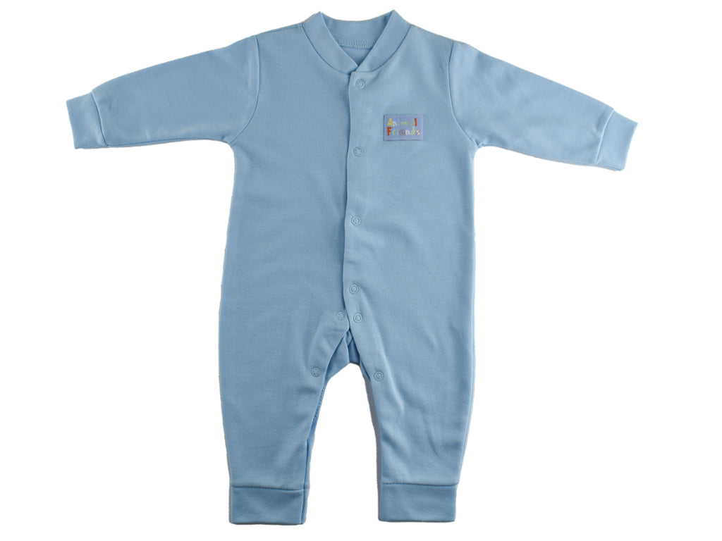 Sleeping Suits (Set of 3) - Plain Blue, White Elephant Shapes & White Blue Stripes