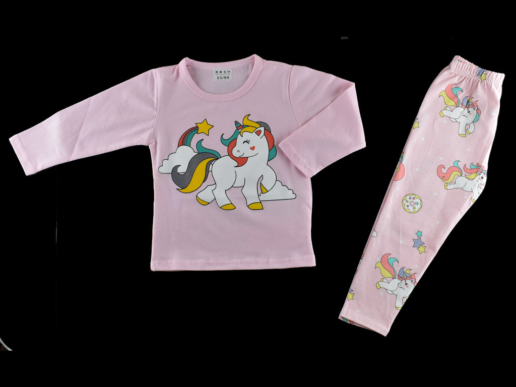 T-shirt with Trouser Pink Unicorn