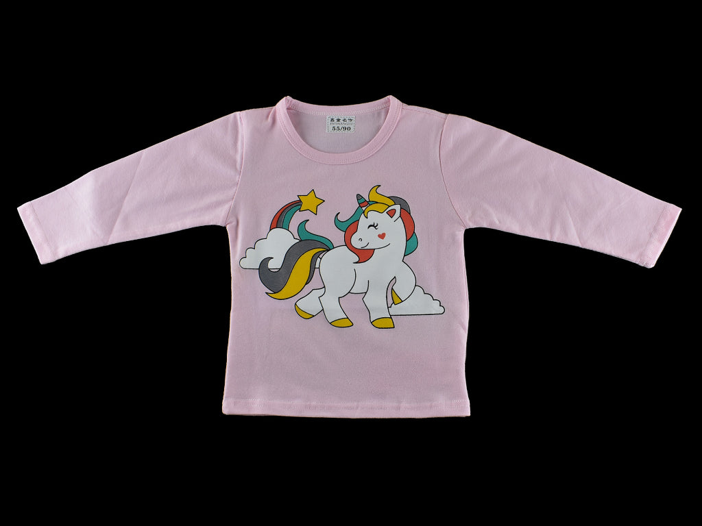 T-shirt with Trouser Pink Unicorn