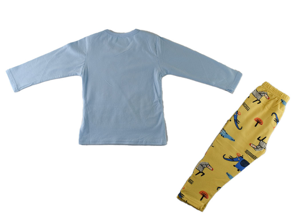 T-shirt & Trouser in Light Blue with Dinosaur Design