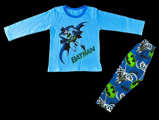 T-shirt & Trouser in Medium Blue with Batman Design