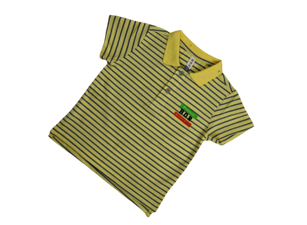 T-shirt Yellow With Blue Lines