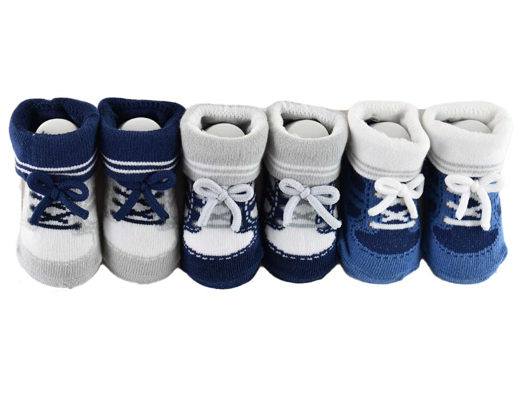 Booties in Blue & White (Set of 3)